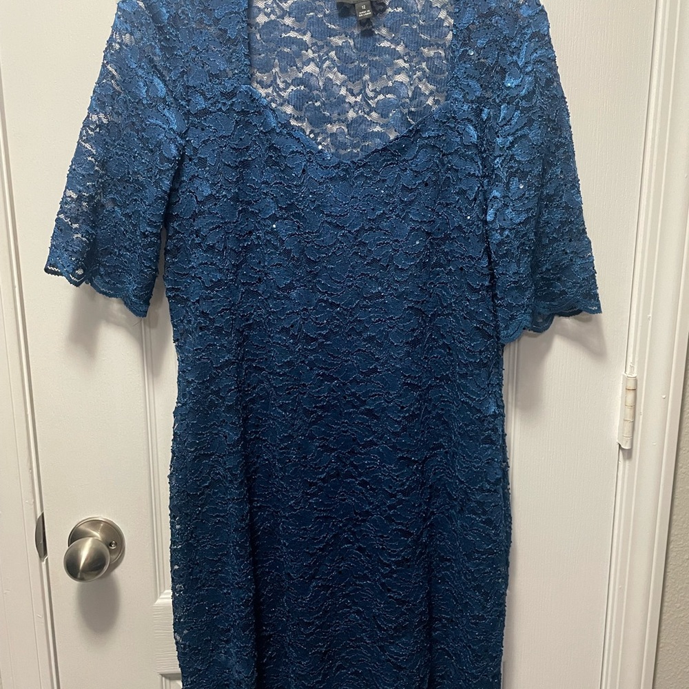 Connected Apparel scalloped lace dress